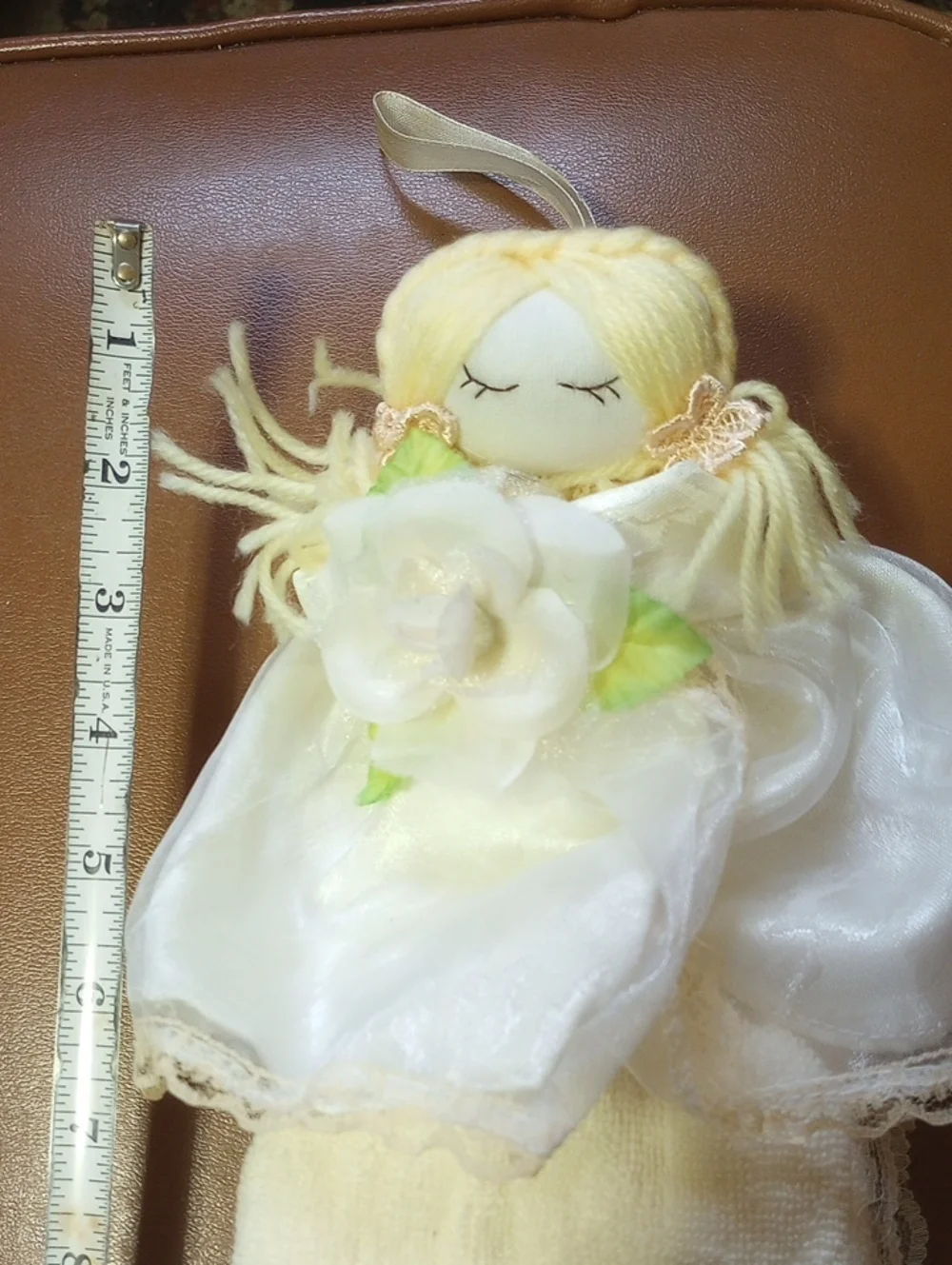 NWT Embroidered Doll Bathroom Ring & Lace Hand Towel Set by Violet Linen